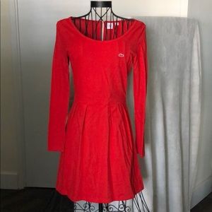 Lacoste Red Long Sleeve Dress